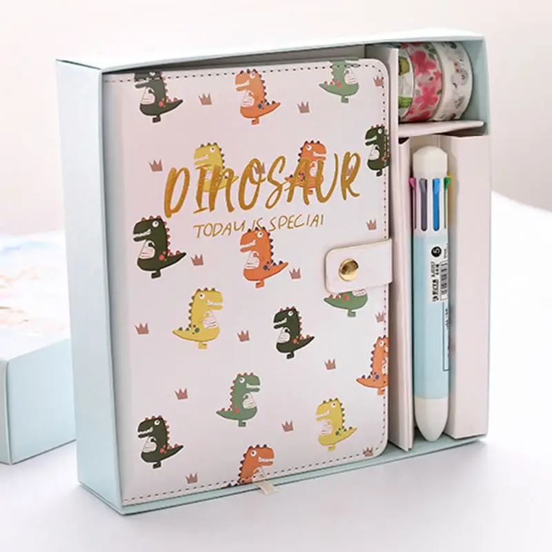 2023 Hot Sale Kawaii, Stationery Mini Journal Cute Cartoon Boy And Girl 100 Pages Multi Color Notebook Set With Pen/