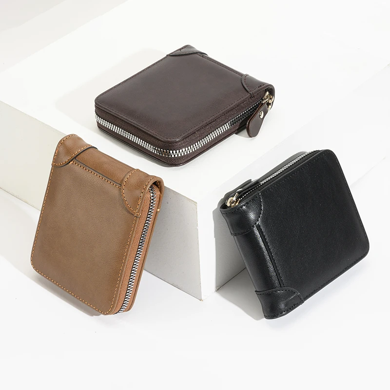 Classic Vintage Small Wallets Leather Mens Business Card Holder Simplicity Fashion Money Clip Wallet
