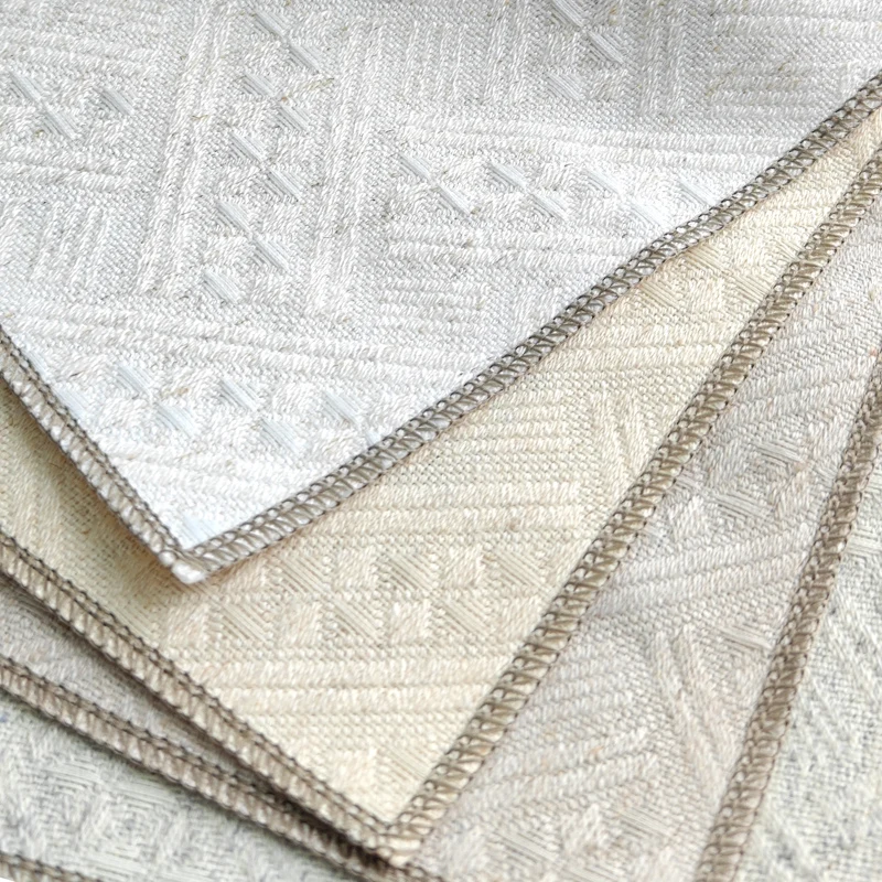 Golden Linen Look Curtain Fabric for Home Decor Blackout and Upholstery Material Knitted Technique for Curtains and Sofa