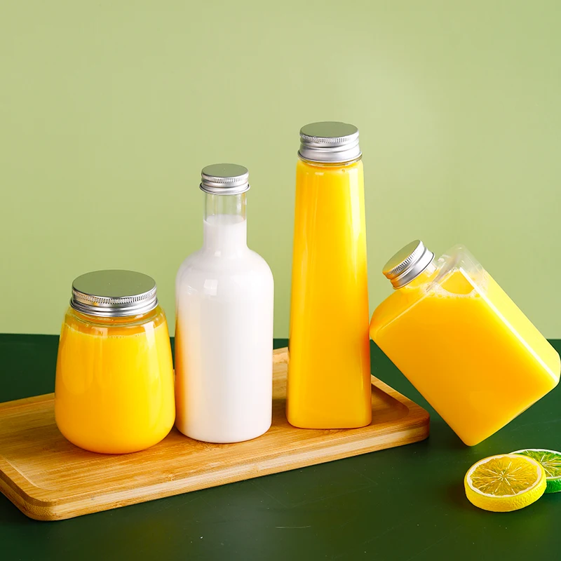 New Wholesale Custom Transparent 4oz 8oz 16oz Plastic Bottles for Juice
