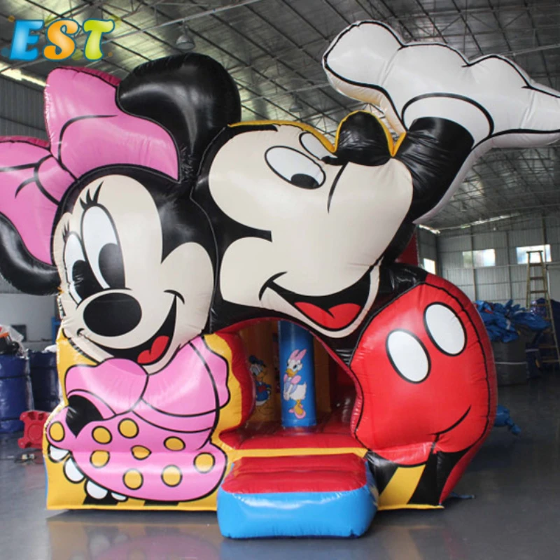 Commercial Cartoon Mouse Inflatable Bounce House Anime Bouncy Castles With Slide Jumping Castle Inflatable Bouncer For Kids