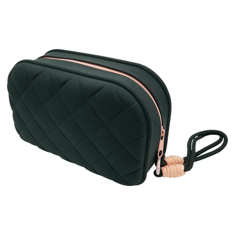 China Custom Made Silicone Cosmetic Coin Purse Pouch bags Portable Large Capacity Makeup  Waterproof  Storage Bag
