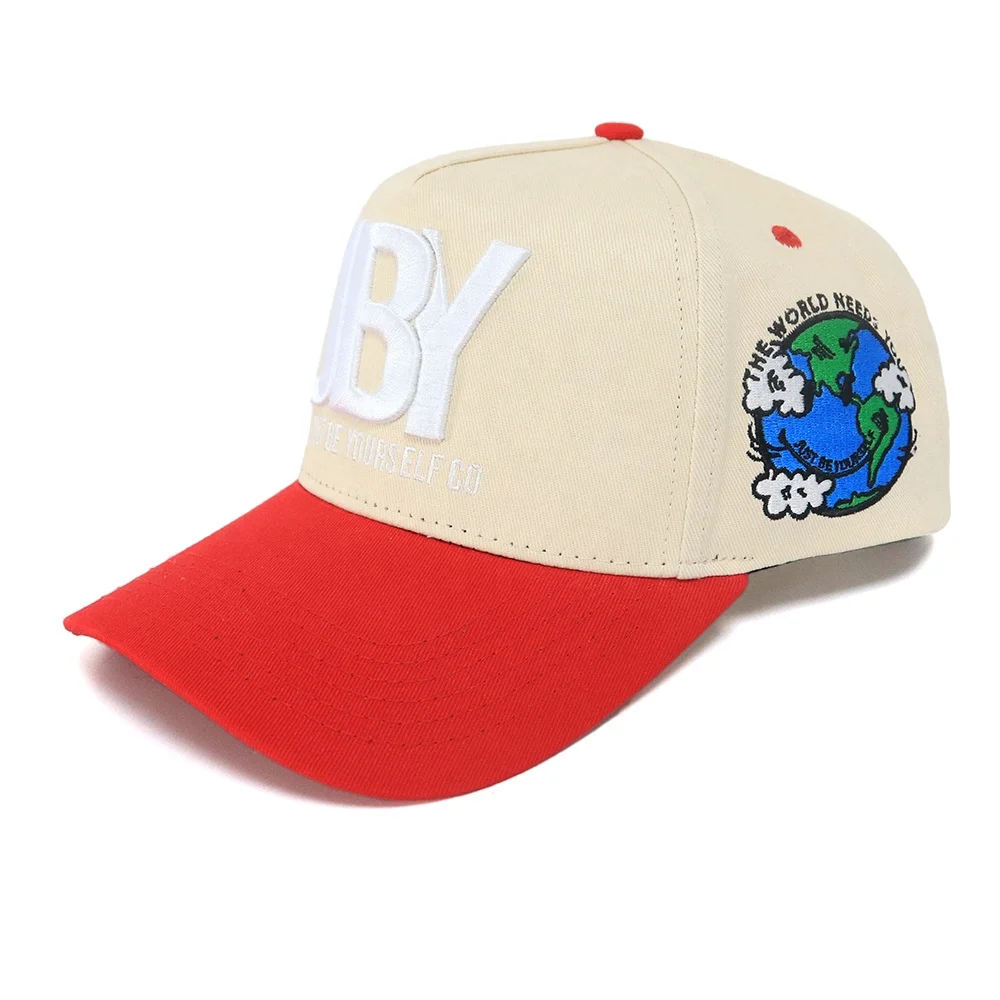 High Quality Custom Design Logo 5 Panel Hat 3D Puff Embroidery 100% Cotton Fabric Adult Baseball Cap a frame hats Snap Back