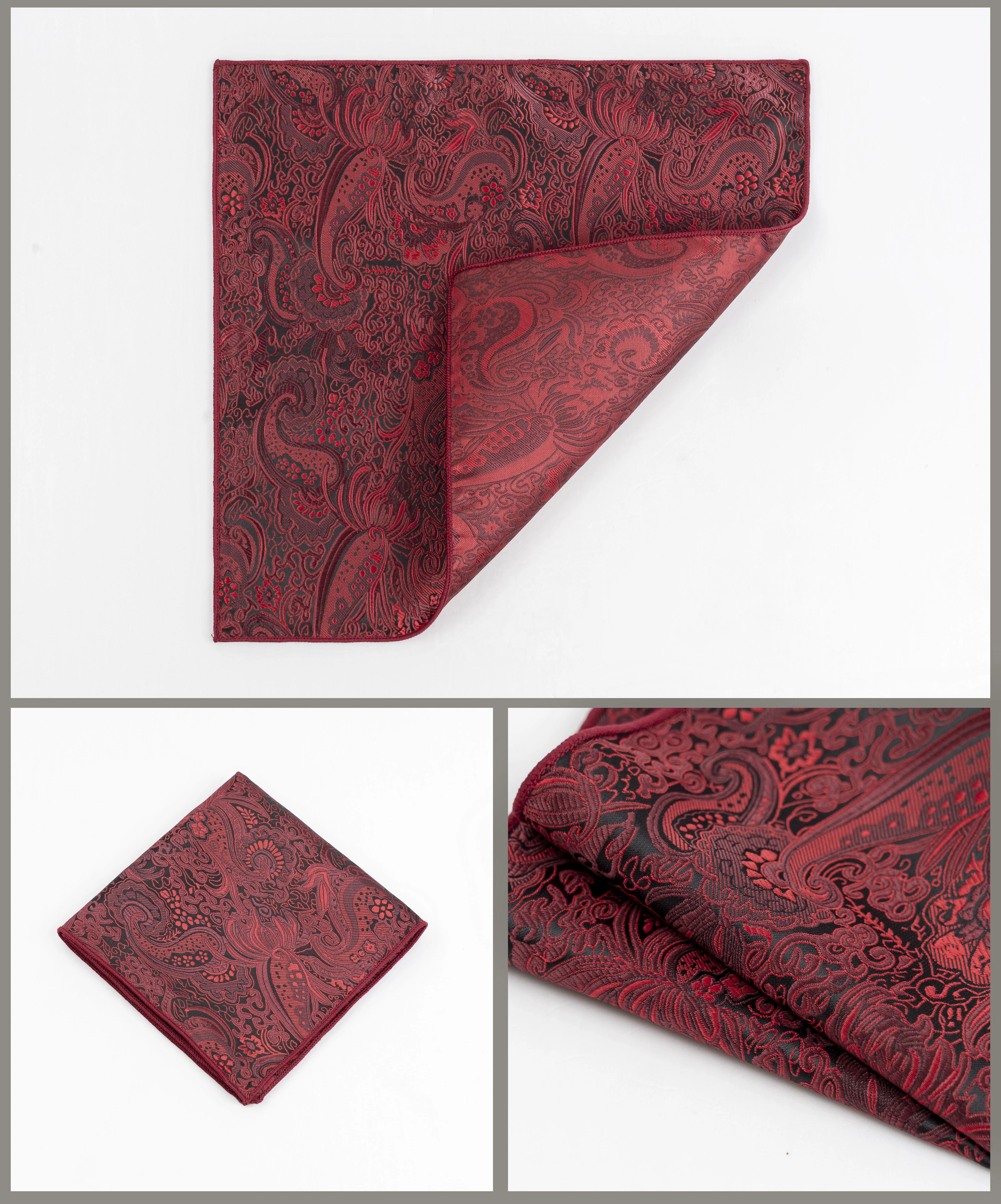 High Quality Luxury Design Handkerchief Screen Print Serigraphy Silk Pocket Square