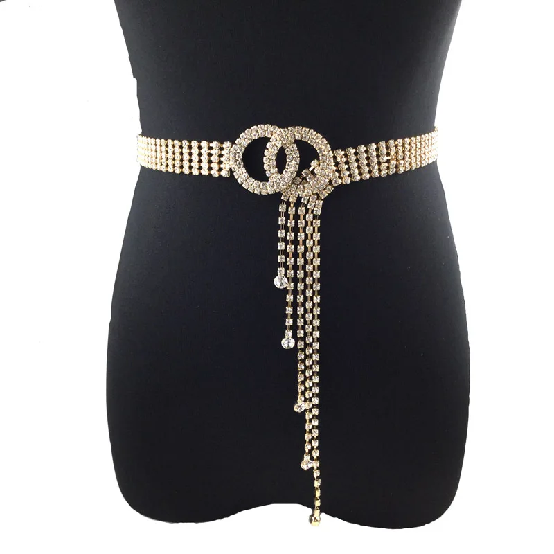 Fashion full rhinestone personality ladies waist chain sexy hot clothing accessories belt accessories