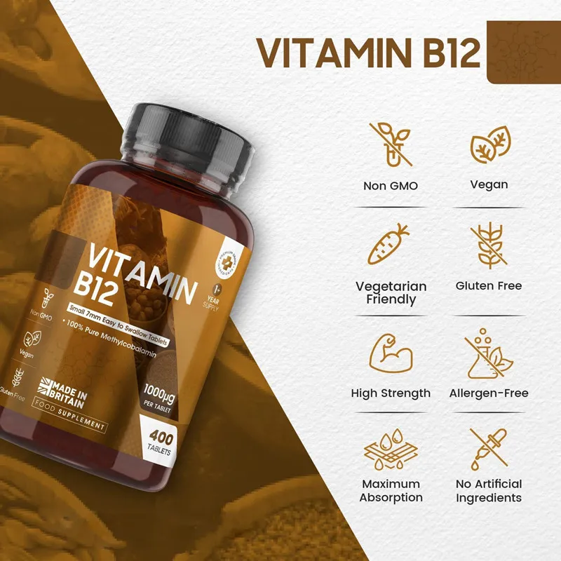 SUNI Factory Direct Vitamin B12 1000mcg Coated Tablets Dietary Supplement Vitamin B Complex Vitamin B12 Tablets Health Product