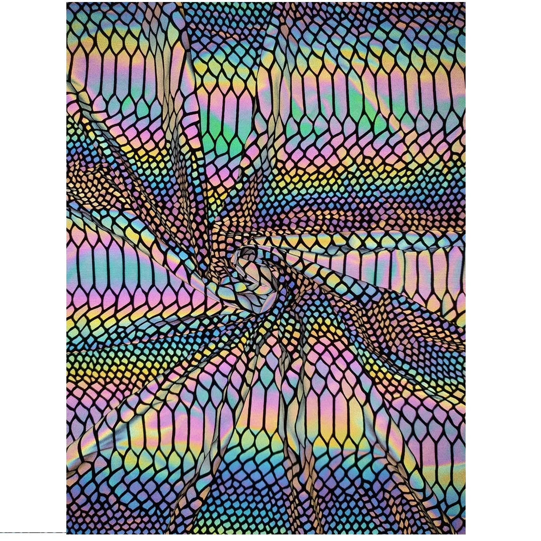 skull reflective glow in dark printing jersey fabric