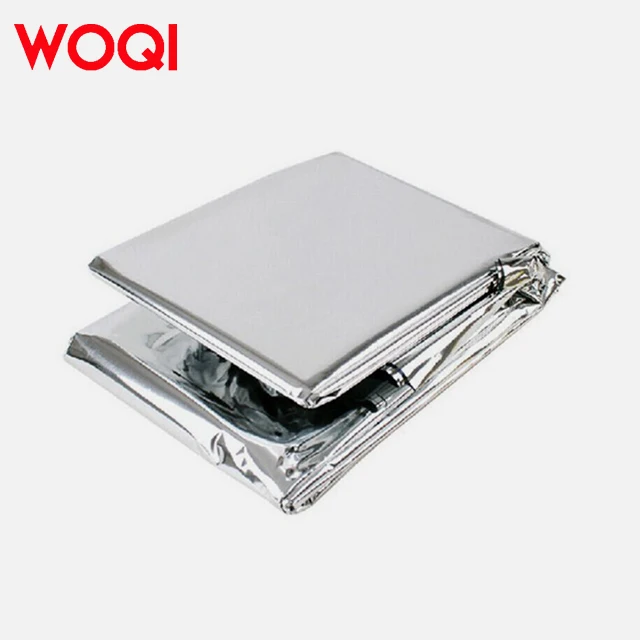 WOQI 160 x 210cm polyester film emergency survival blanket for jungle outdoor survival and warmth preservation
