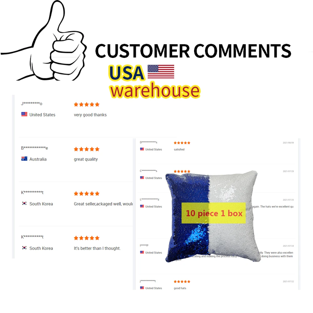 sublimation pillow case blanks Custom logo sublimations pillow covers cushion cover 16x16 reversible sequin pillow case