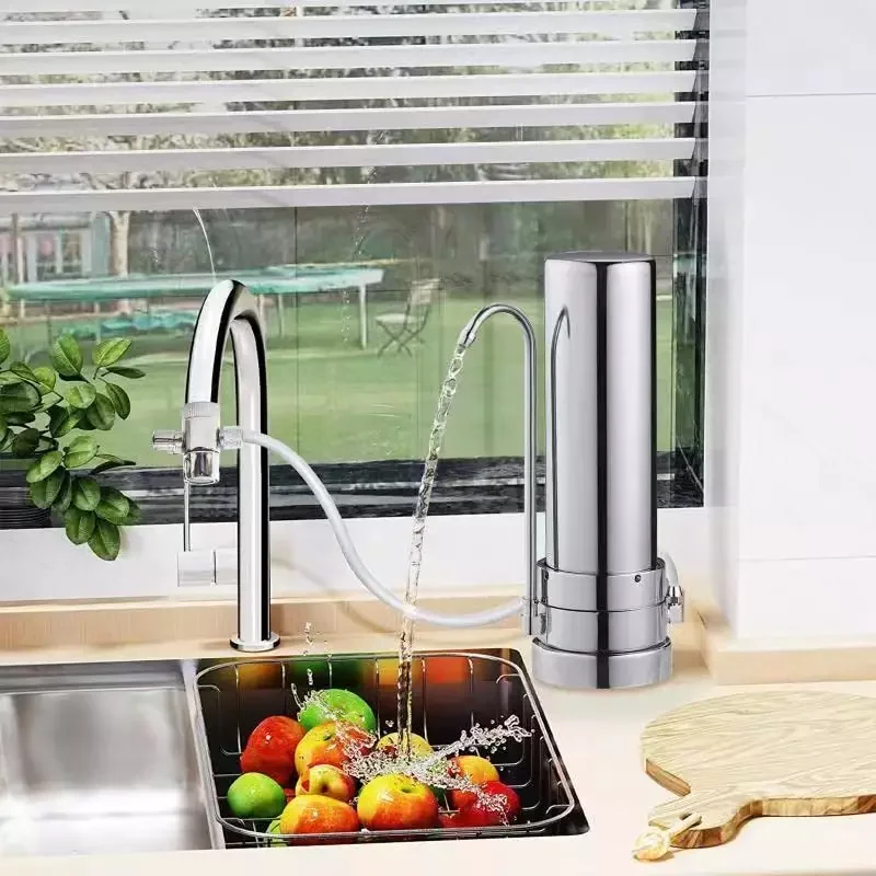 10 inch Two Stages Countertop Stainless Steel Gravity Water Filter Housing