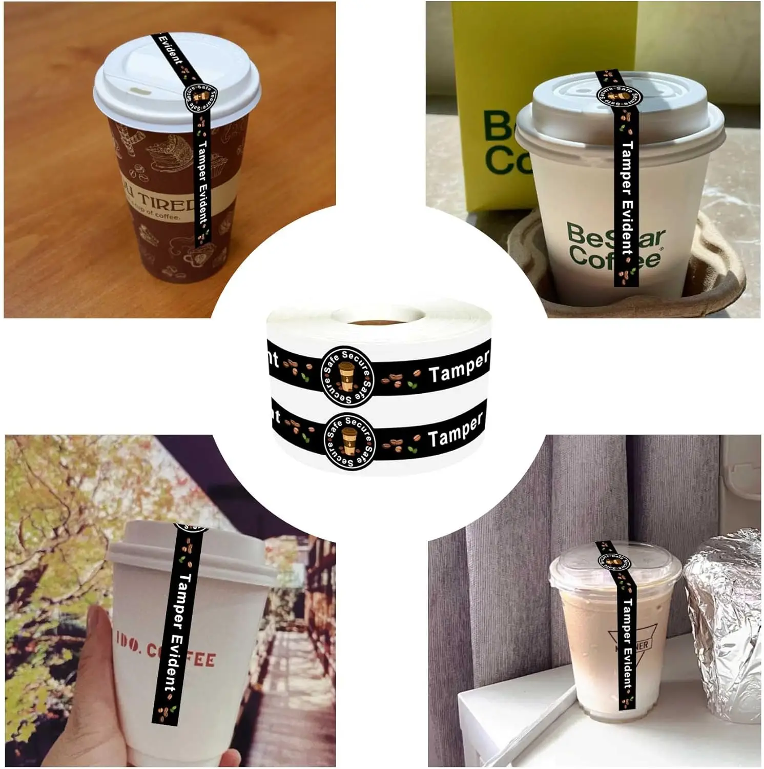 Cheap Secure Tamper Evident Seals Sticker  Drink-Safety Secure Tamper Evident Food Seals  for  Drink Lids sticker