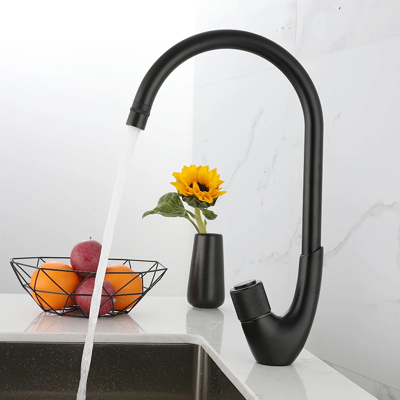 brass single hole button switch kitchen mixer faucet temperature and flow regulation cold and warm water tap water conservation