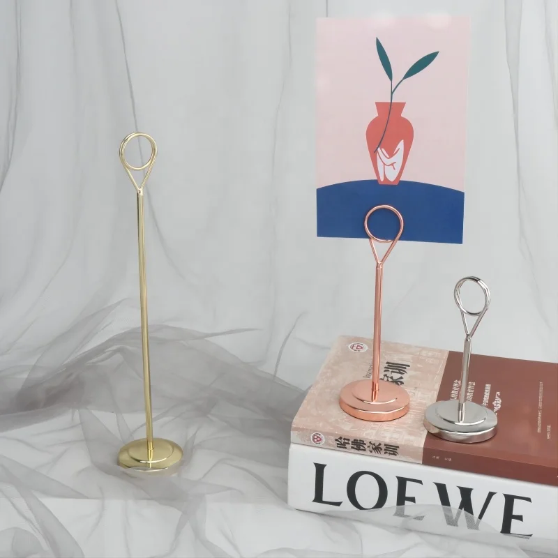 YS3008 Wholesale In stock Fast Delivery Place Card Stand Memo Note Clips Photo Metal Table Number Holder