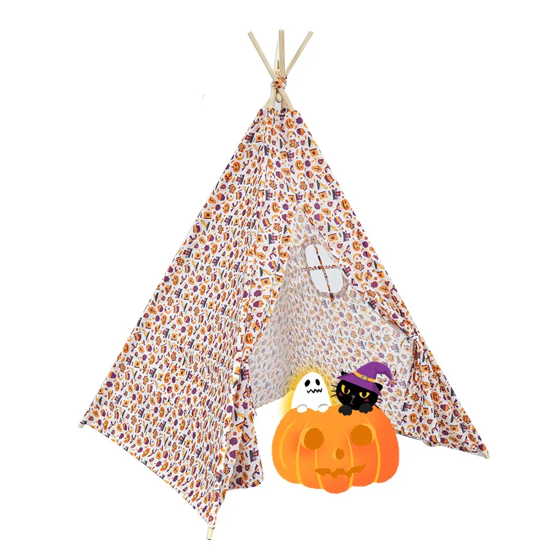 Festival Children Playhouse Indoor Room Halloween Decor Pumpkin Teepee Tent for Kids