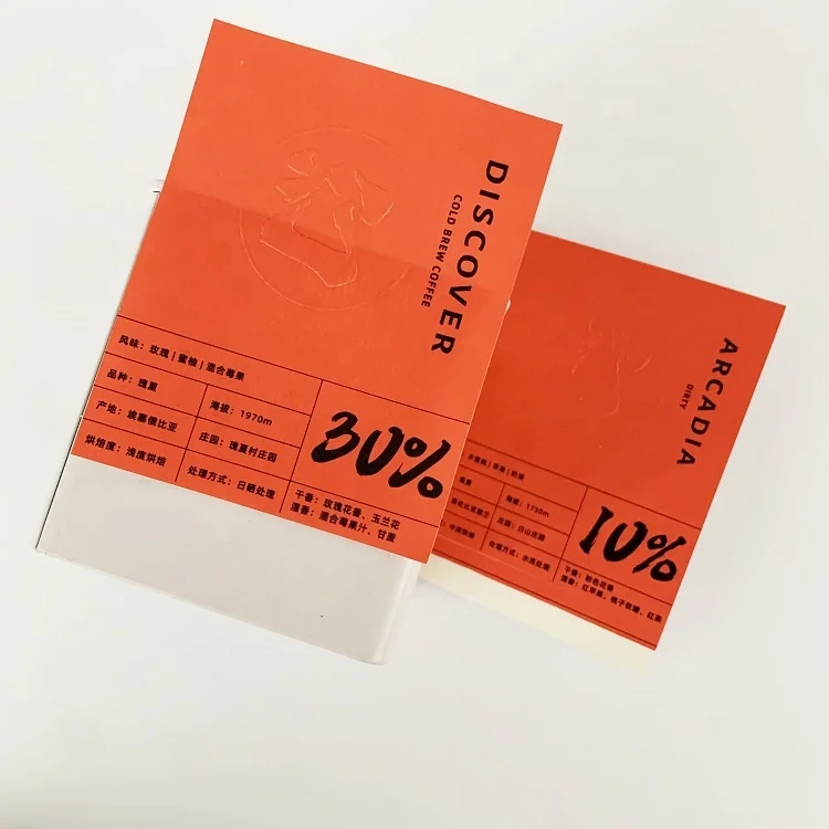 Custom Printing Vinyl Matte UV Spot Logo Private White Coffee Juice Tea Food Packaging Label