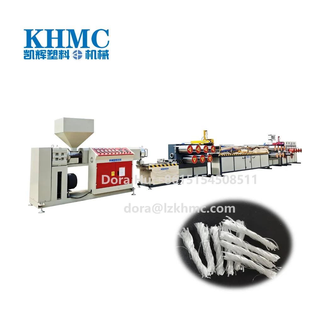 High Quality Waved PP Macro Fiber Machine Production Line/ Reinforced Fiber Extrusion Making Machine