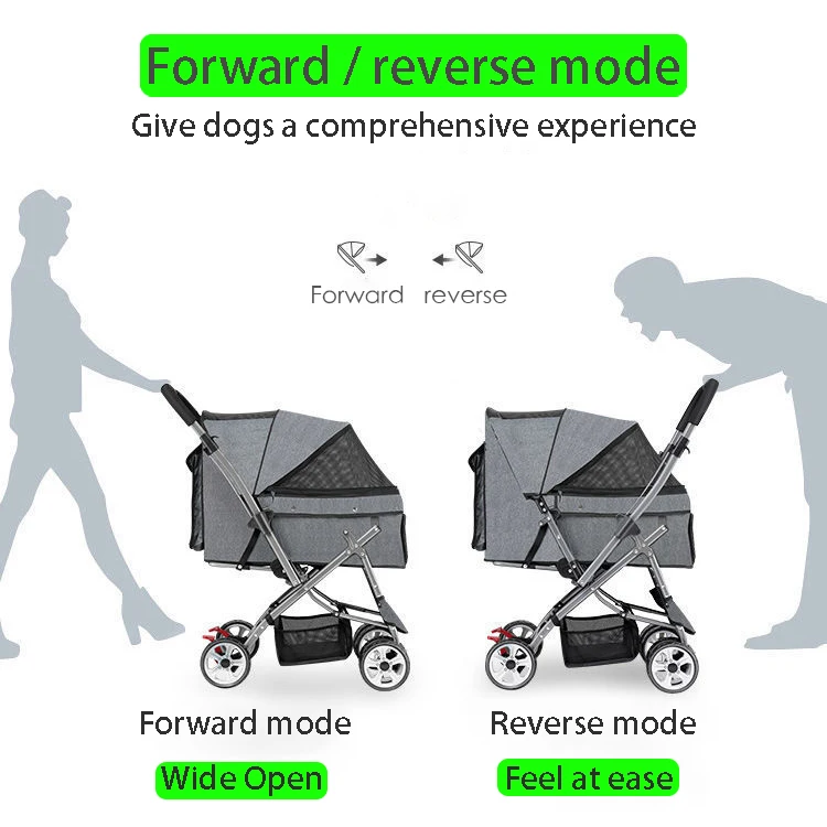 pet carrier wheels large dog travel cart rubber tires fancy lightweight pet stroller for big dogs