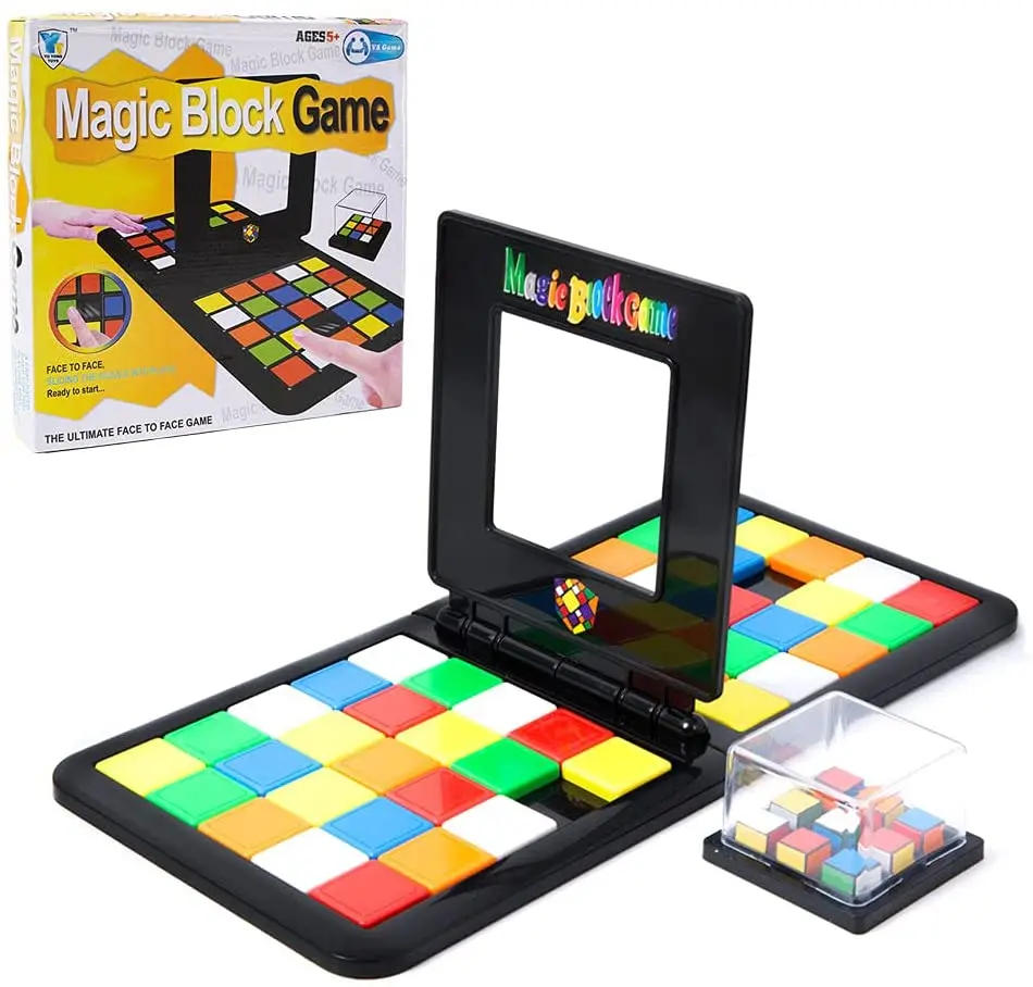 3D Puzzle Race Cube Board Blocks Game Kids Adults Education Toy IQ Puzzle Cube Parent-Child Double Speed Game Magic Cubes