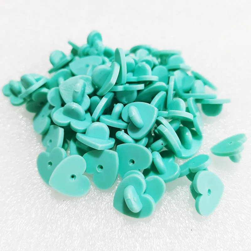 Wholesale Blue Color Plastic Pin Backs Five Star Round Shape Rubber Clutches PVC Lapel Pin Backs for Badges