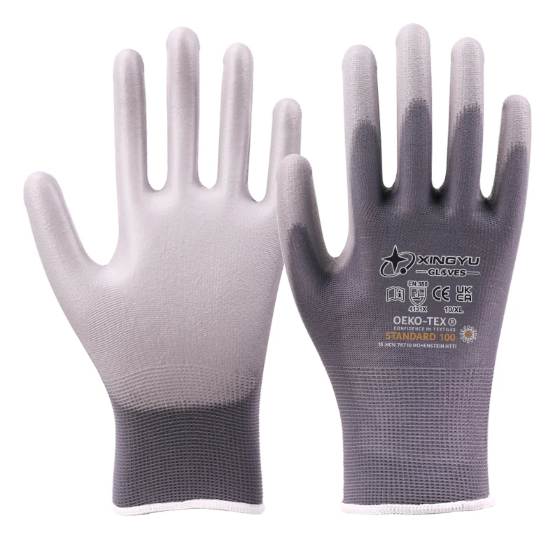 XINGYU Custom Gloves With Logo   Nylon Construction Glove  PU Coated Multi Purpose Labour Work Safety Hand Gloves