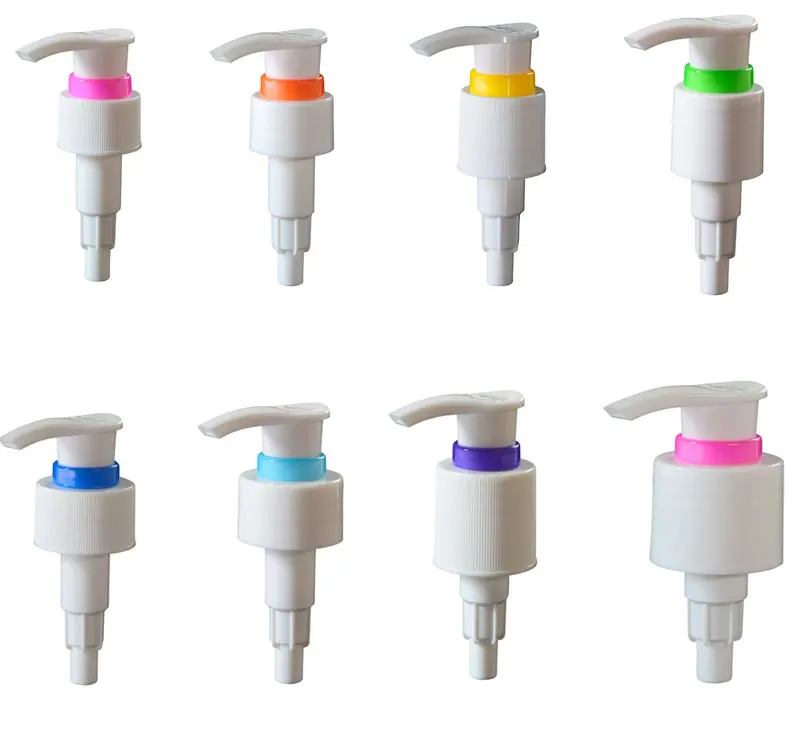 ODM&OEM Custom Plastic Clear Pink Rose Gold 18/410 20/410 24mm Transparent Body Dispenser Cosmetic Luxury Pcr lotion Pump Parts