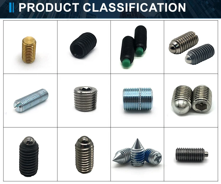 DIN934 din916 440 aluminum stainless steel m4 m2 m7 nylon knurled set flat point cup point hex hexagon socket set screws