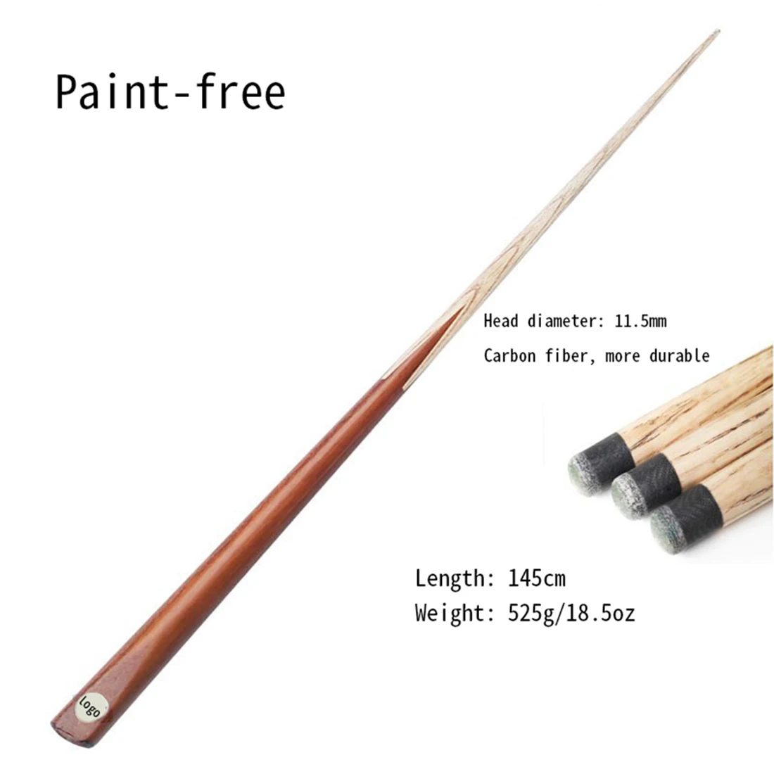 57 Inch Cue Sticks 10mm 1 Piece Billiard Cue Stick Ash Wood Small Head Paint-Free for Black Eight Colorful Billiard Hall