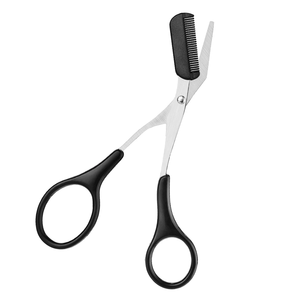 Wholesale Makeup Tools custom logo eyelash Cosmetic Scissors eyebrow trimmer scissors with comb