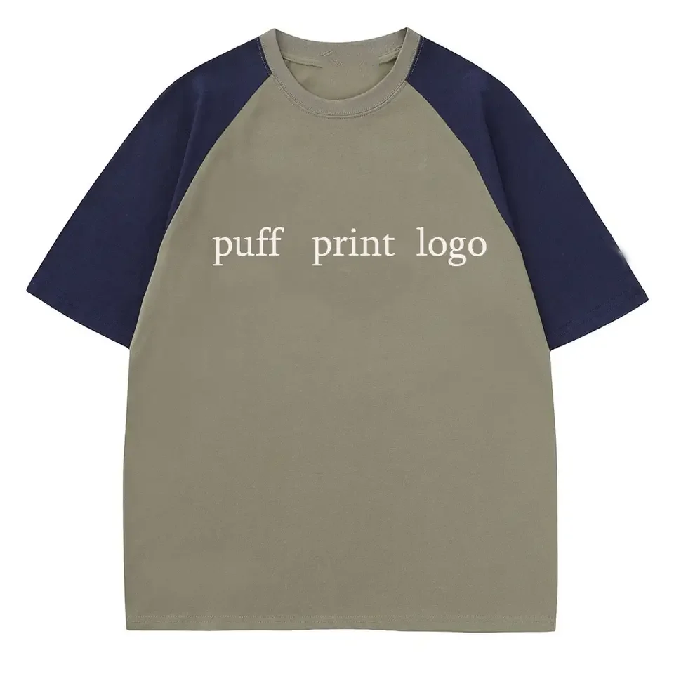 New style pro club heavyweight t shirt contrast color 220 gsm cotton raglan sleeve blank oversized y2k t-shirt