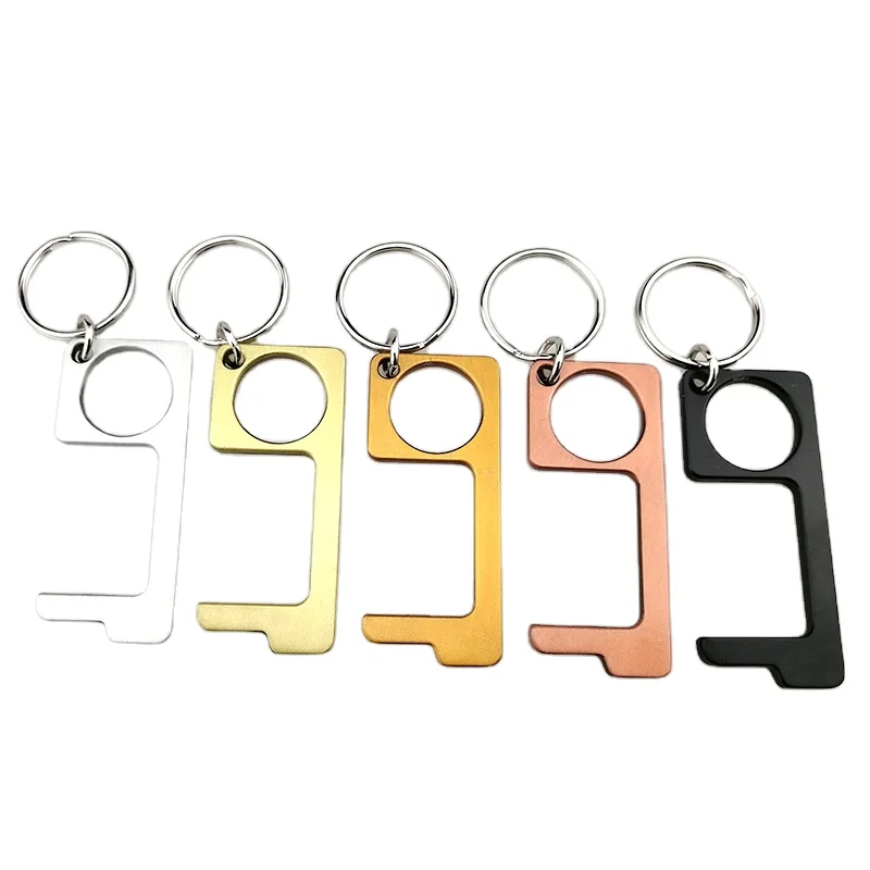 Brass Keychain Door Opener No Touch Key, Touch Tool Keychain No Touch