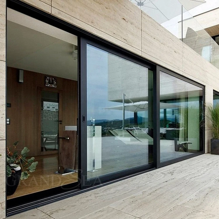 Marine cabin waterproof sliding temple glass door with grill design philippines