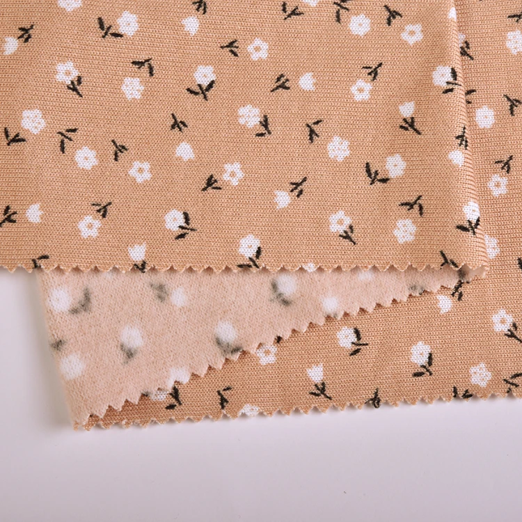 Factory 200gsm Breathable Knitted 96% Polyester 4% Spandex Brushed Ribbed Fabric for Garment