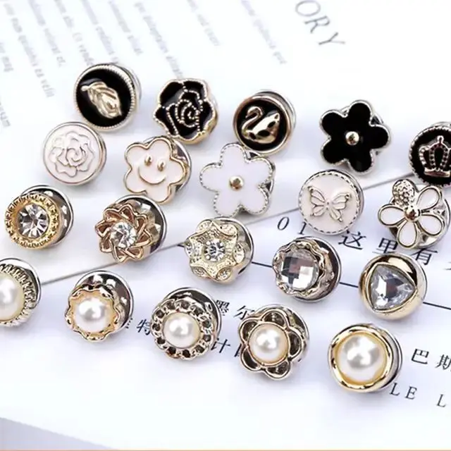 New Assorted Instant Buttons No Sew Mini Enamel Pins Safety Jean Buttons Pins Cover Brooches Women Shirt Jewelry accessories
