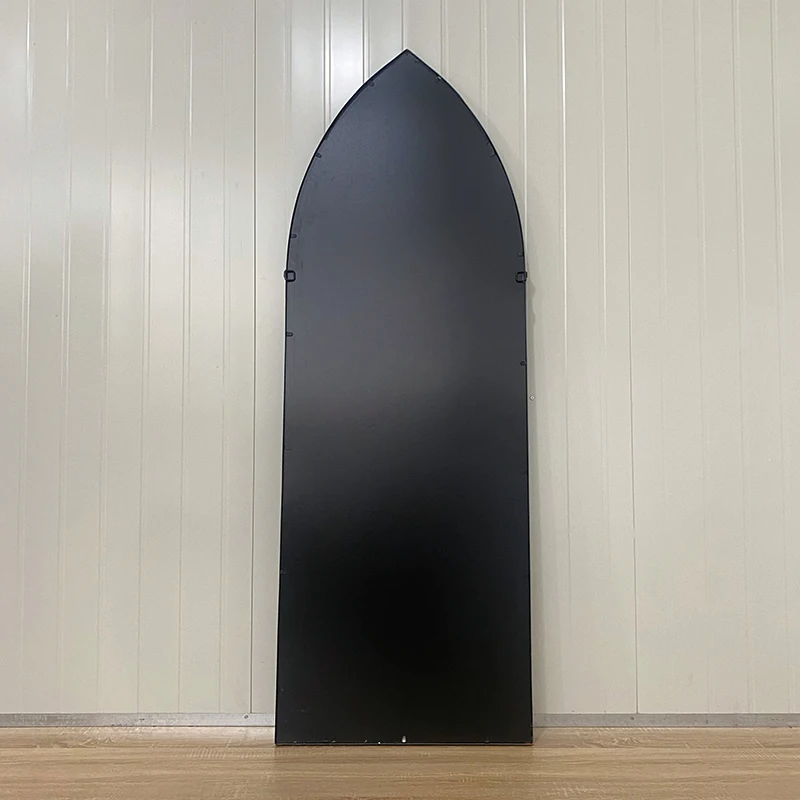 Customized Hot Sale Decorative Metal Frame Retro Black Floor Stand Desktop Mirror