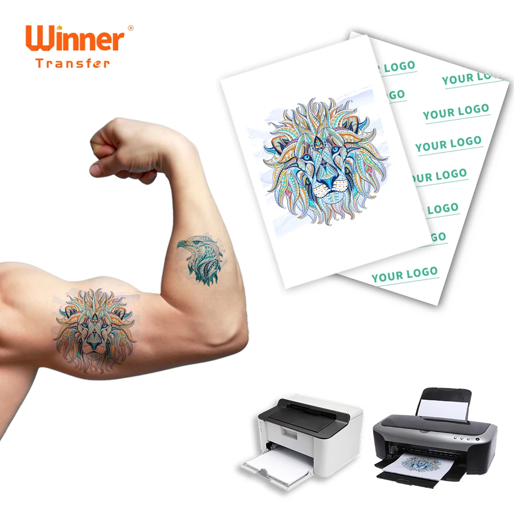 Winner Transfer 8.5*11 wholesale compatible printing temporary tattoo transfer paper tattoo stickers
