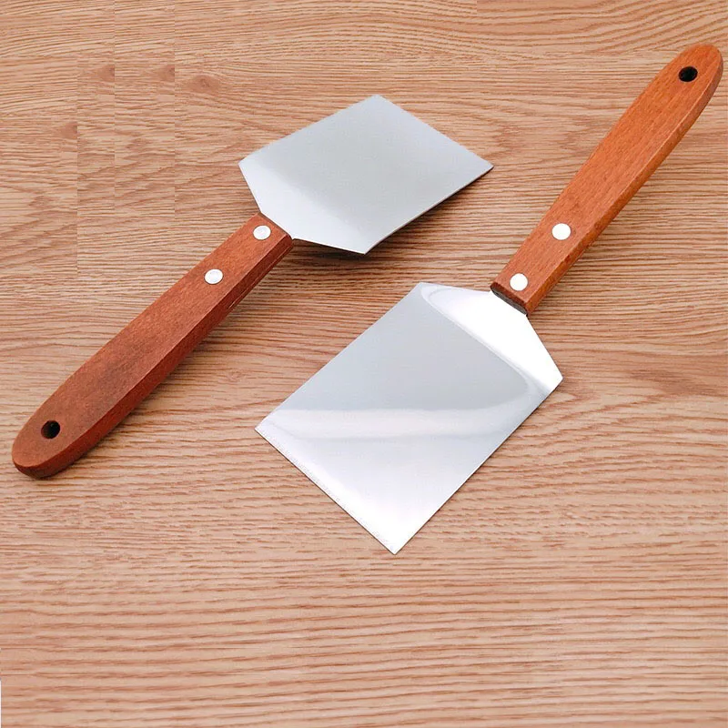 BBQ Grilling Pizza Pancakes Steak Spatula Stainless Steel Cheese Shovel Cake Flipper for Flat Top Griddle