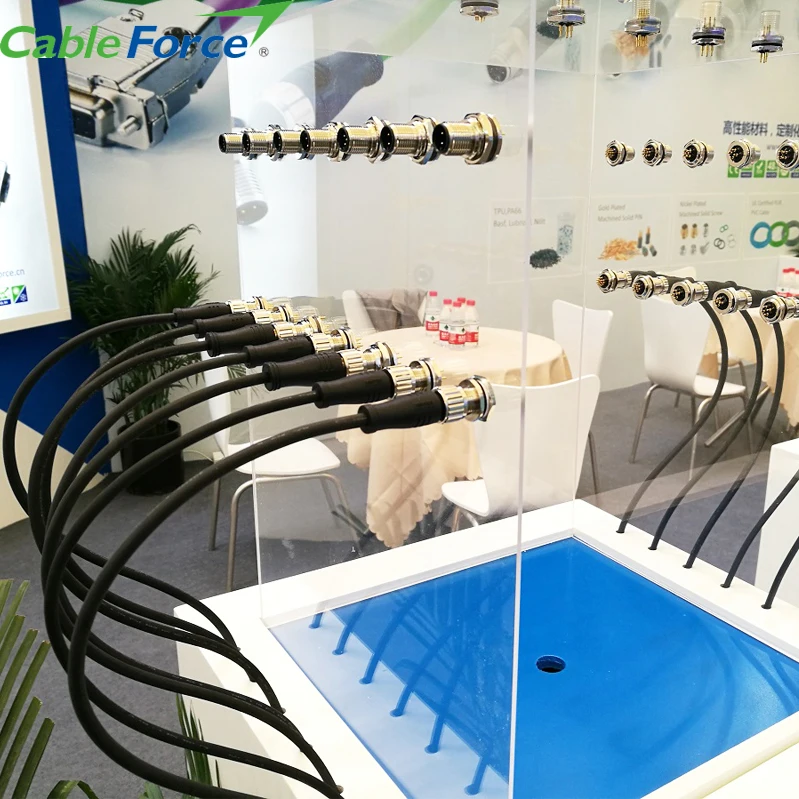 CableForce China Supplier ODM OEM M12 A Code Waterproof Male Female Circular Molding Cable Connector 2 3 4 5 8 12 17 Pin