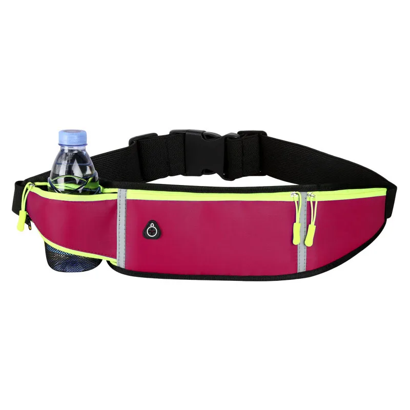  Fashion gym sports reflective running belt Waist Bag Outdoor Sport Men And Women Water Bottle Fanny