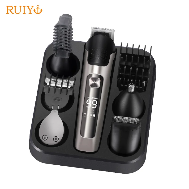 Professional Fashion Design 6 in 1 Professional Grooming Kit USB Rechargeable Beards Face Body Hair Trimmer