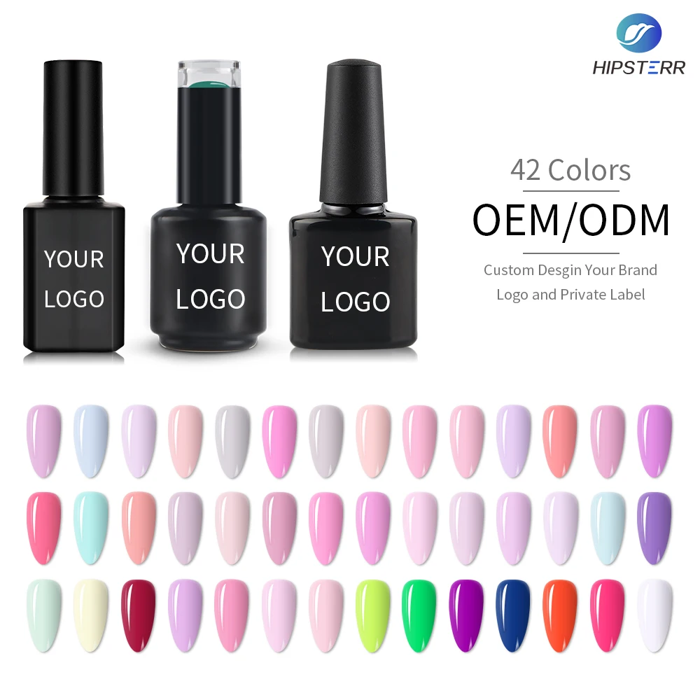 Hipsterr OEM очень хорошее резиновое Базовое покрытие бесплатный образец оптовая продажа гель-лака для ногтей Фирменная этикетка отмачиваемый УФ-Гель-лак для ногтей