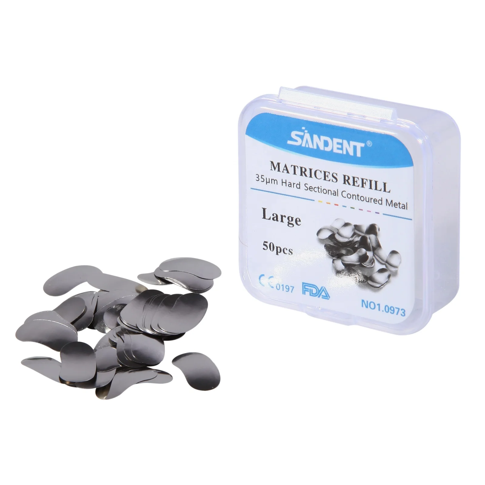 Hot Sale! Dental Sectional Contoured Matrix Metal Matrices Refill Hard Bands Large for Dental Lab/Clinic Use