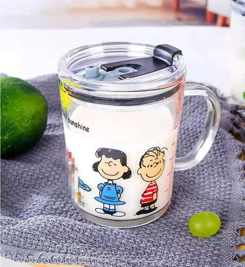 Мультяшный стакан sippy детский для молока с ручкой со шкалой