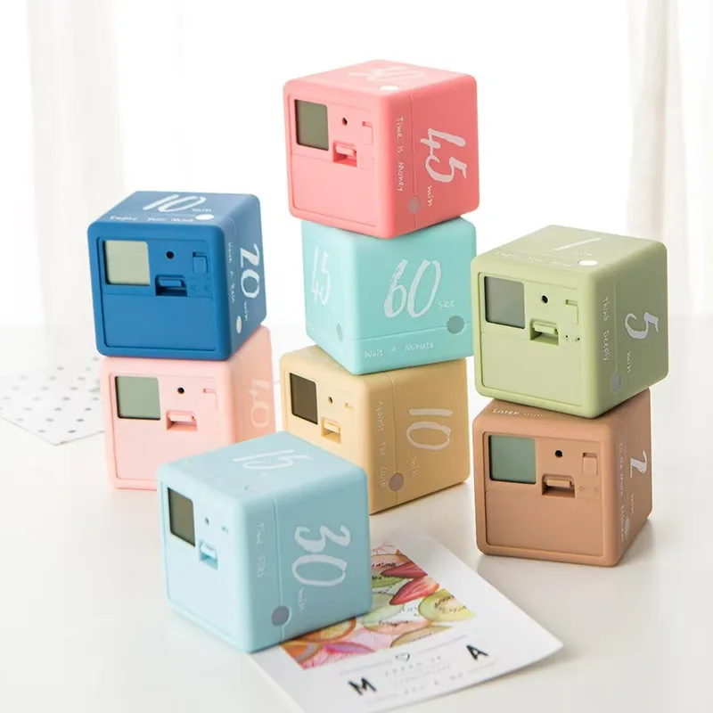 Square Mathemagic timer induction square alarm clock kitchen New Manager drop-proof timer learning flip timer