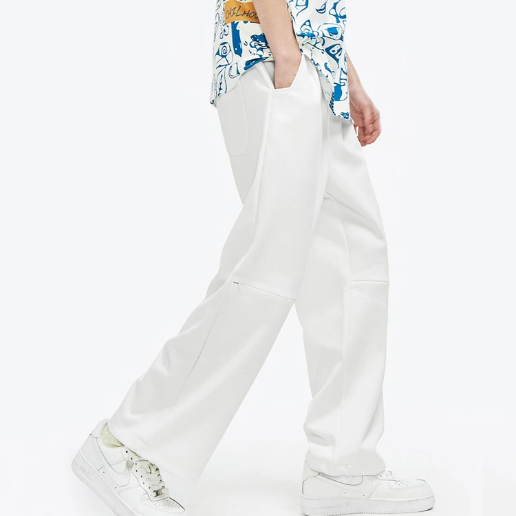 Wholesale Fitness Track Pants Men Cotton Knee High Pants With Draw String Fall Trouser Detachable Sweat Pants