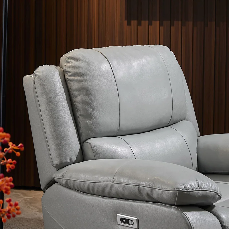 Modern Lazy Multifunctional Single Arm Leather Recliner Sofa Chairs With Footres