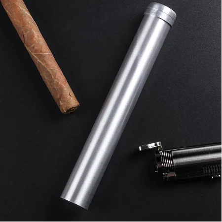 In Stock Wholesale Empty Cigar Single Screw Travel Portable Aluminum Cigar Tube