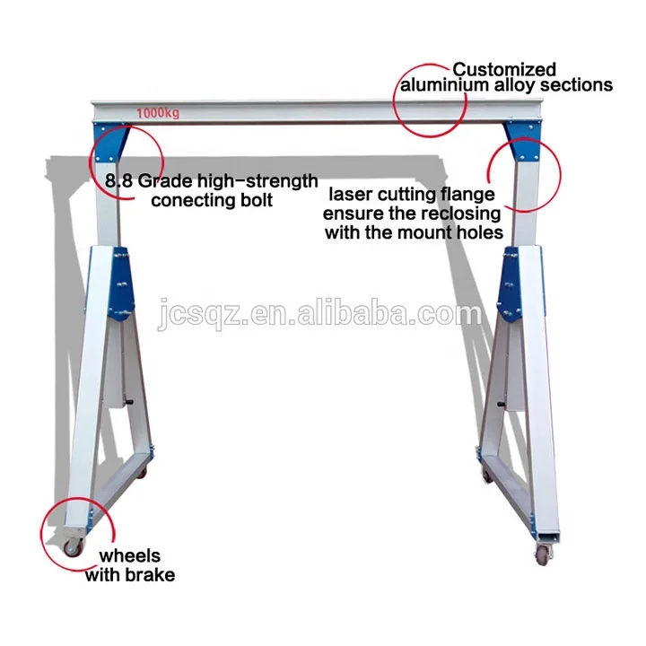 Алюминиевый Портативный мобильный мини-козловой кран 0,5 тонны 1 тонна 2 тонны 3 тонны 5 тонны