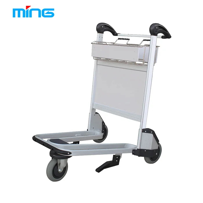 Aluminum Style Airport Luggage Trolley Metal Shopping Cart
