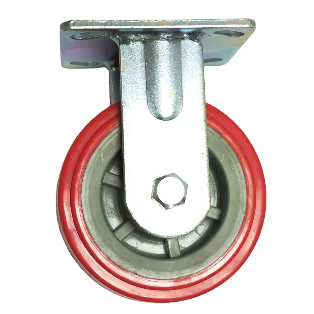 HM2302 5 inch Industrial Grade Heavy-Duty PU Quiet Wear-Resistant Flat Trolley Universal/Directional Caster Wheel
