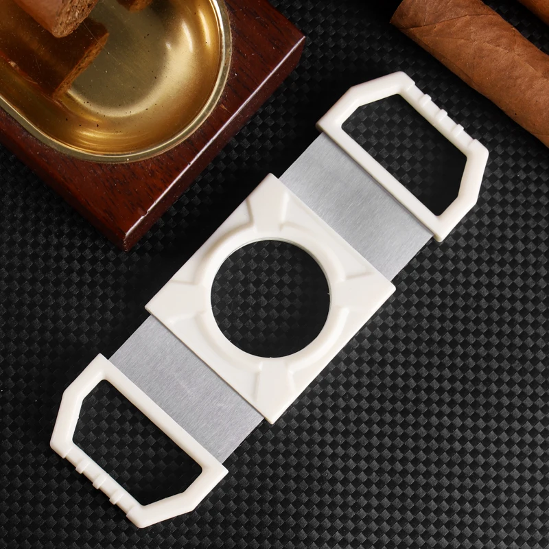 portable wholesale custom logo high quality black white stainless steal guilitene cigar cutter cigar scissor clip